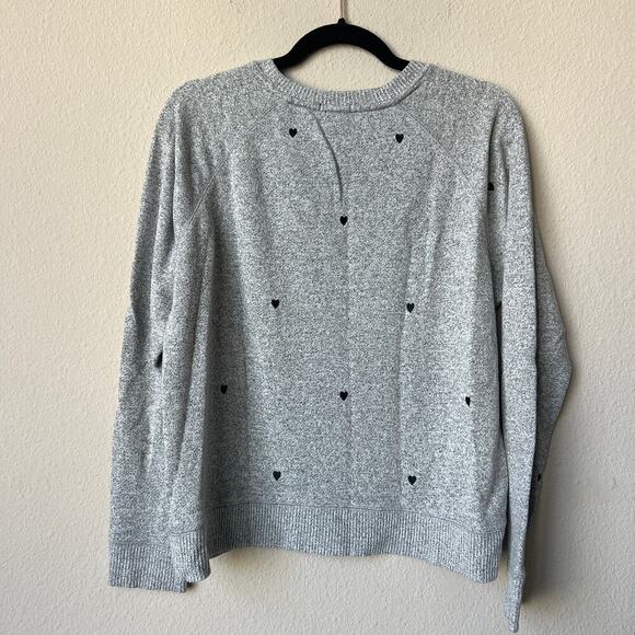 Rails Callahan Sweatshirt in Melange Grey Black Hearts Size M - Picture 3 of 7